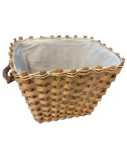 Cesto portalegna quadrato foderato con manico Nuova Collezione